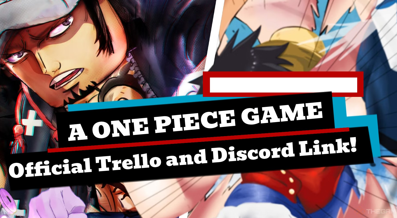 'a one piece game, official trello and discord link' written